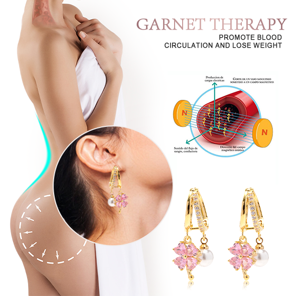 (🔥 Last Day Sale - 80% Off) CZTICLE™ Toxin Absorbing Color-Changing Garnet Titanium Alloy Ion Lymphatic Magnetic Therapy Earrings🎄