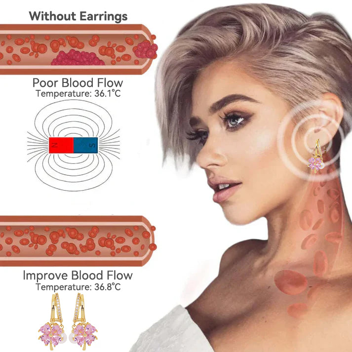 (🔥 Last Day Sale - 80% Off) CZTICLE™ Toxin Absorbing Color-Changing Garnet Titanium Alloy Ion Lymphatic Magnetic Therapy Earrings🎄