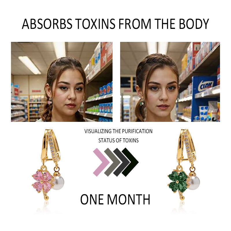 (🔥 Last Day Sale - 80% Off) CZTICLE™ Toxin Absorbing Color-Changing Garnet Titanium Alloy Ion Lymphatic Magnetic Therapy Earrings🎄
