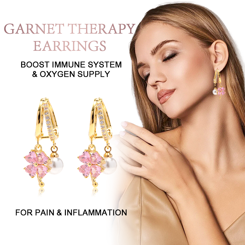 (🔥 Last Day Sale - 80% Off) CZTICLE™ Toxin Absorbing Color-Changing Garnet Titanium Alloy Ion Lymphatic Magnetic Therapy Earrings💎